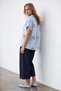Women's Blue Embroidery Motif Woven Short Sleeve Shirt Alc-X15582 - 4
