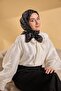 Twill Silk Scarf Chain Black - 4