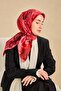 Twill Silk Scarf Art Pattern Dark Red 90X90 - 4