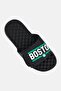 Men Boston Celtics Bar Logo Slip On Slides, Black - 4