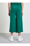 Teen Girls Green Cotton Wide Leg Cropped Joggers - 4