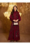 Burgundy Embellished Kimono And Maxi Dress Co-Ord Set - 6