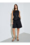 Black Sleeveless Belted Peplum Top - 2