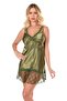 Women's Silky Satin V-Neck Laced Mini Nightgown