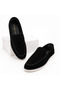 Monaco Black Genuine Suede Leather Men's Casual Shoes - 3