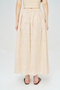 Women's Sequin Leaf Embroidered Maxi Skirt with Elastic Waist - 4