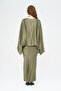 Women's Satin Look Balloon Sleeve Tie-Back Blouse + Undershirt Two-Piece Set - 5
