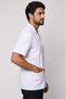 Men's Shirt Collar Short Sleeve Snap Fastener Jacket Oversized White Alpaca Fabric Doctor and Pharmacist Coat - 3