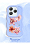 Infinix Hot 40 Compatible Case Camera Protector Blue Silicone Couple Phone Case Floral Pattern - 2