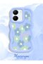 Vivo Y27S Compatible Case Camera Protector Blue Silicone Couple Phone Case Floral Pattern - 2