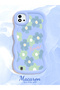 Realme C11 2021 Compatible Case Camera Protector Blue Silicone Couple Phone Case Floral Pattern - 2