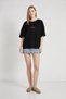 Women's Black Crew Neck Wanna Be My New Roomie Printed Oversize T-Shirt