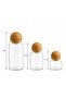Halo – 3-Piece Bamboo Globe Jar Set with Lids - 3