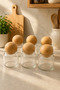 Ball – Set of 6 Bamboo Globe Glass Spice Jars with Lids - 2