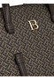 Monogram Print Tote Bag with Detachable Strap - 4