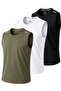 3-Pack Quick Dry Breathable Athletic Technical Athlete Zero Sleeve T-Shirt