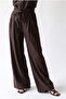 2193 Women's Buttoned V-Neck Vest Wide Leg Pants Set Brown - 4