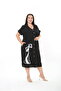 Women's Woven Viscosa Printed Plus Size Dress - 8