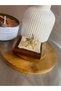 Women's Star Flower Figure Zircon Stone Gold Color Adjustable Steel Ring - 2