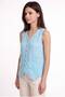 Women's 100% Cotton Muslin Buttoned V-Neck Tassel Vest with Inverted Stitching - 2