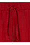 Brown Textured Women's Trousers with Elastic Waist - 4