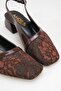 Women's Brown Detailed Heeled Shoes - 3
