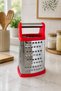 Medium Size Red Color Stainless Steel Grater - Multifunctional Steel Grater with Silicone Base - 3