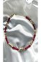 Women's Gold Detailed Red Color Design Necklace - 3