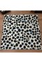 Women's White Blue Leopard Patterned Satin Square Scarf Hair and Neck Accessory 55X55 - 3
