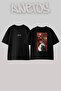 Fars Hali Atlar_1 Design Back Printed Cotton Black Oversize T-Shirt