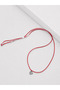 Red and White String Unisex Choker Necklace with Moon and Star Figures - 4