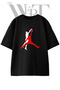 Basketball Smac Design Printed Unisex Black Oversize T-Shirt