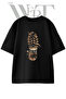 Bot Izi Dag Design Printed Unisex Black Oversize T-Shirt