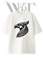 Horus Eagle Design Printed Unisex White Oversize T-Shirt