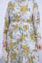 Yellow Half-Buttoned Layered Dress with Elastic Sleeves - 4