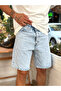 Cut-Out Laser Detailed Denim Shorts - 2
