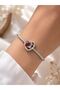 Red Zircon Stone Heart Steel Charm - 2