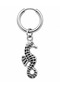 Unisex Silver Color Surgical Steel Dangle Sea Horse Figured Hoop Earring 1 Piece - 3