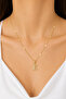 Xuping Gold Colorful, Zircon Stone Letter E Necklace - 45 cm (Anti-Allergic)