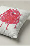 Red Scribble Monster Patterned Cushion Cover 218 – Scribble Monster Design 45X45 cm - 3
