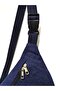 Plain Navy Blue Black Zipper Waist Bag Suitable for Crossbody Use - 2