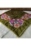 Handmade Patterned Hand Embroidered Cheesecloth with Ring Beads on the Writing Edge Yemeni, Scarf, 4 Sides Embroidered - 2