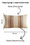 35X55 cm Ecru Bohemian Lace Striped Cotton Rectangular Decorative Throw Pillow Cover - 2