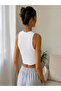 White Crew Neck Short Sleeve Crop - 6