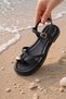 Women's Flip-Flop Sandals with Cross Straps, Short Block Heels, Stylish, Comfortable, Casual Summer Sandals - 4