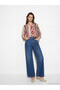 V Neck Patterned Oversize Blouse - 2