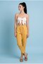 Women's 100% Cotton Elastic Waist Carrot Cut Muslin Trousers - 3