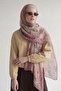 Lilac Floral Pattern Muslin Shawl