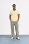 Men's Deep Pleated Fabric Baggy Trousers Gray