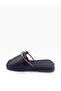 Daily Poly Sole Comfortable Stone Detailed Genuine Leather Slippers - 2 cm - 4